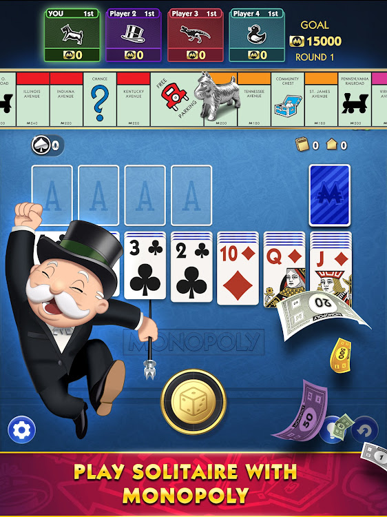 #7. MONOPOLY Solitaire: Card Games (Android) By: MobilityWare