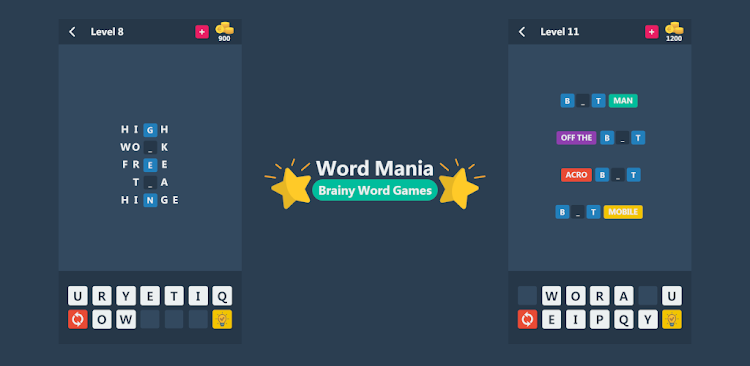 #8. Word Mania - Brainy Word Games (Android) By: Eggies