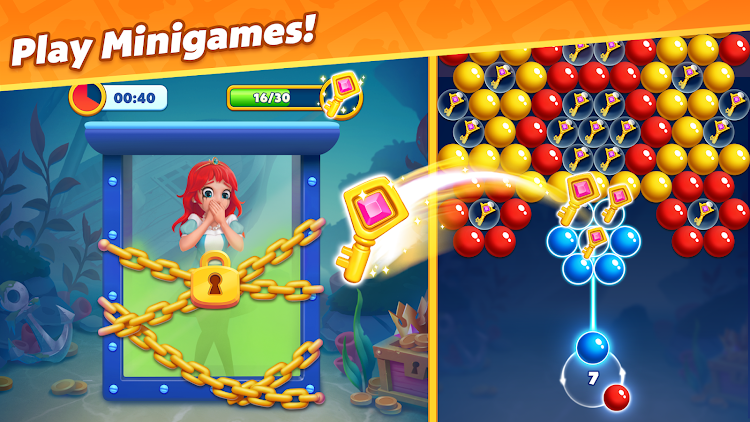 #6. Bubble Shooter Ocean Pop (Android) By: LinkDesks Classic Puzzle Games