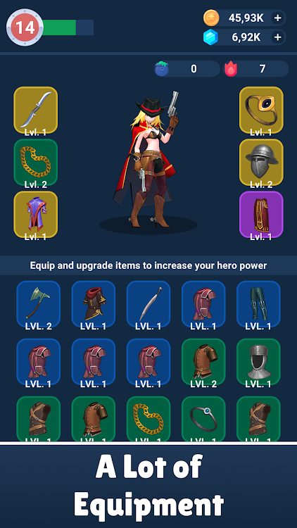 #2. Idle RPG: Adventure & Fighting (Android) By: Studio 47 Games