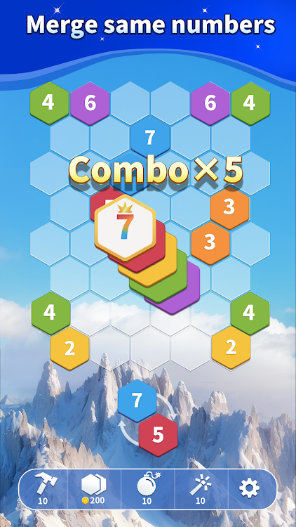 #2. Merge Hexa - Number Puzzle (Android) By: Bricks Ball Breaker