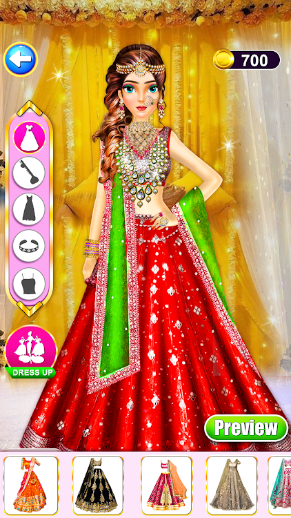 #4. Indian Bridal Dress Up Game (Android) By: Happy Games Play