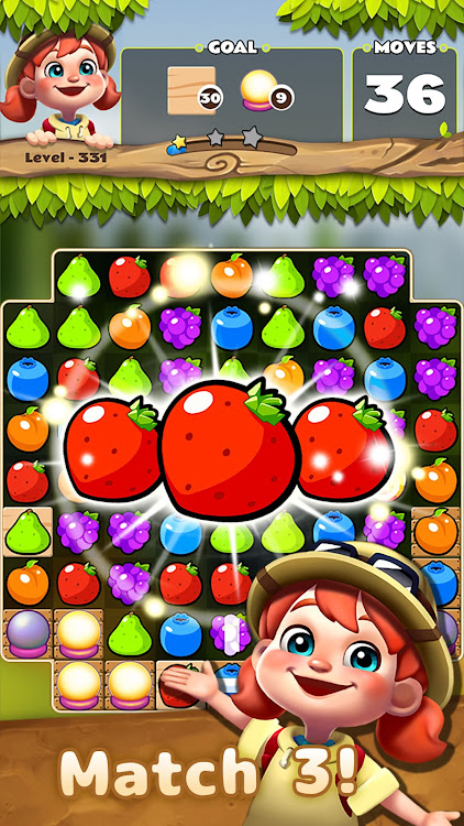 #2. Fruits POP : Match 3 Puzzle (Android) By: SUPERBOX Inc