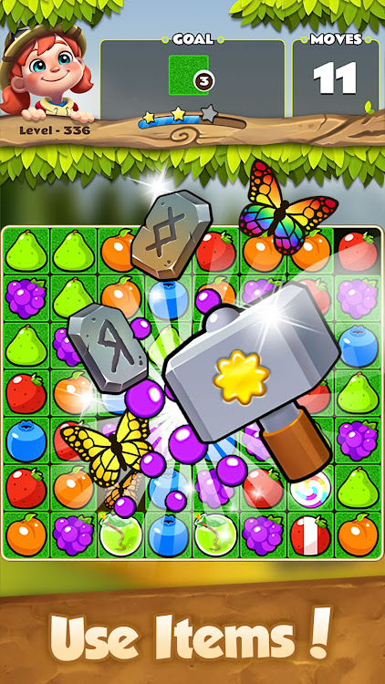 #4. Fruits POP : Match 3 Puzzle (Android) By: SUPERBOX Inc