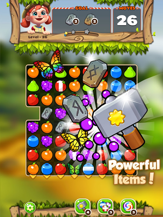 #10. Fruits POP : Match 3 Puzzle (Android) By: SUPERBOX Inc