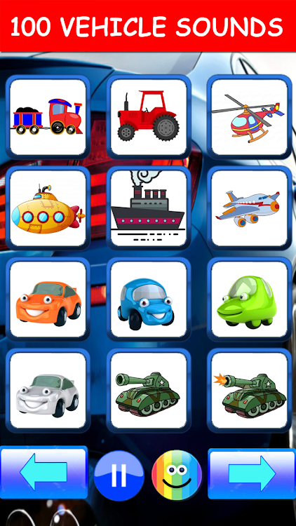 #2. Car sounds kids (Android) By: Mama papa