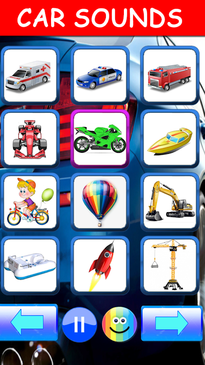 #9. Car sounds kids (Android) By: Mama papa