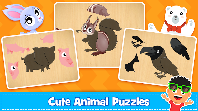 #8. Animal Puzzle & Games for Kids (Android) By: GunjanApps Studios