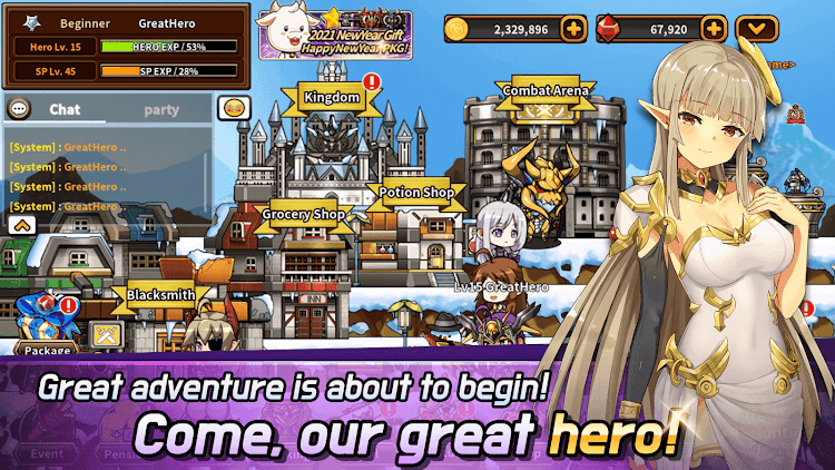 #2. Hero Town Online : 2D MMORPG (Android) By: Superlink