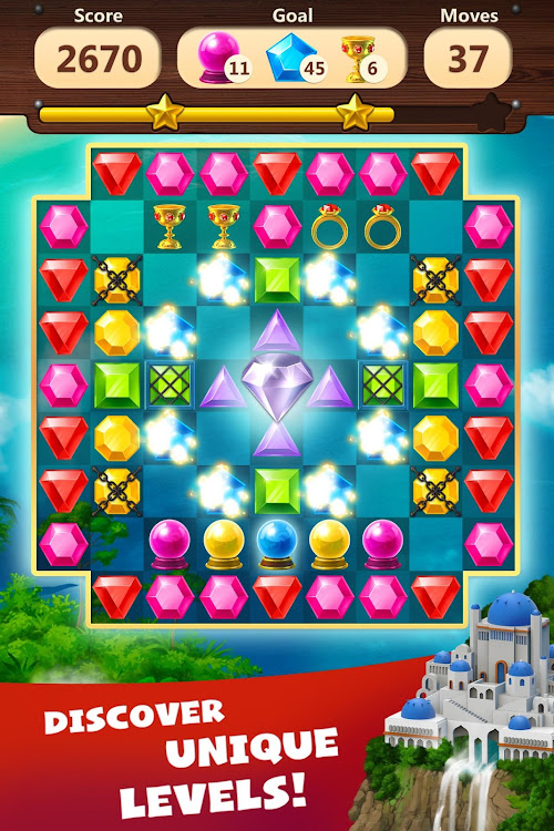 #3. Jewels Planet - Match 3 Puzzle (Android) By: Teskin Games