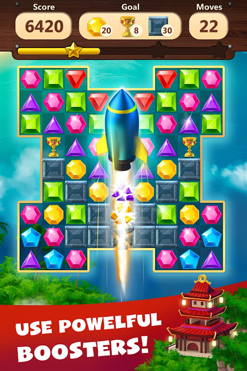 #4. Jewels Planet - Match 3 Puzzle (Android) By: Teskin Games