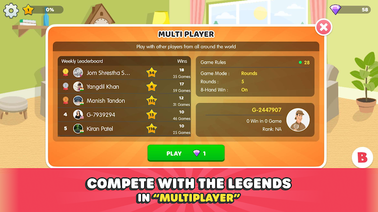 #3. Callbreak Legend by Bhoos (Android) By: Bhoos Games