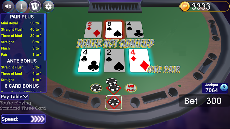 #5. Three Card Poker Texas Holdem (Android) By: Blue Wind Studio