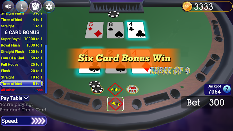 #6. Three Card Poker Texas Holdem (Android) By: Blue Wind Studio