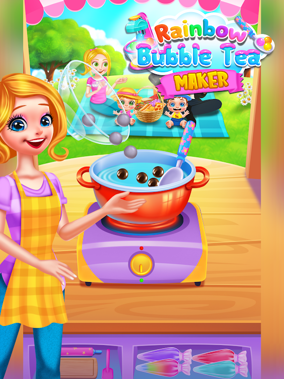 #7. Rainbow Bubble Milk Tea Maker (Android) By: Beansprites LLC