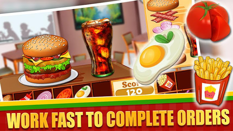 #3. Fast Food Cooking Game Offline (Android) By: Knockout Classic Board Games