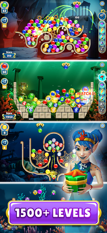 #2. Pearls of Atlantis Match & Pop (Android) By: Legacy Games