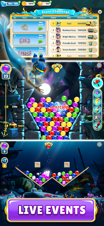 #4. Pearls of Atlantis Match & Pop (Android) By: Legacy Games