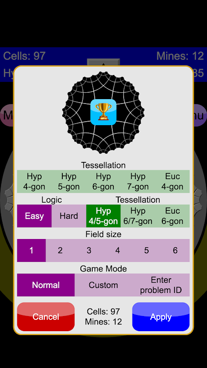 #4. Non-Euclidean Minesweeper (Android) By: Sci-Tech Binary Ltd. Co.