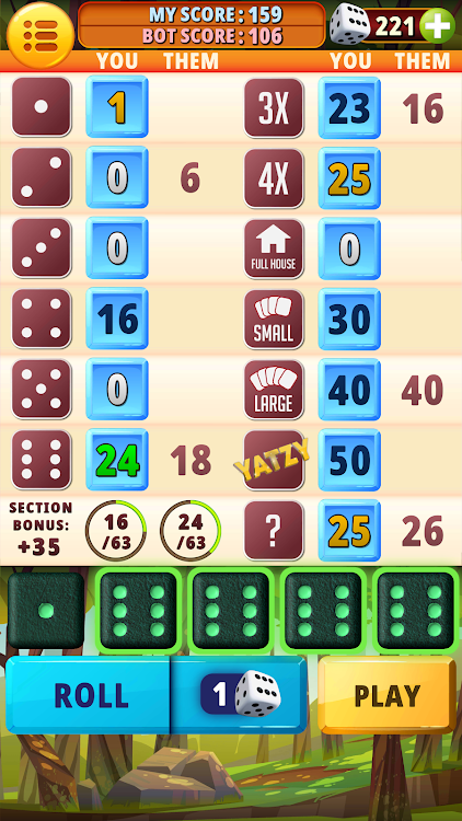 #3. Yatzy Classic - Dice Games (Android) By: Absolute Lucky Pig Games