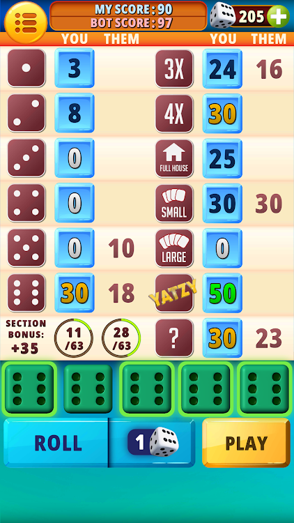 #7. Yatzy Classic - Dice Games (Android) By: Absolute Lucky Pig Games