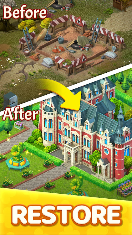 #6. Maggie's Garden: Merge City (Android) By: Click.18 Mobile