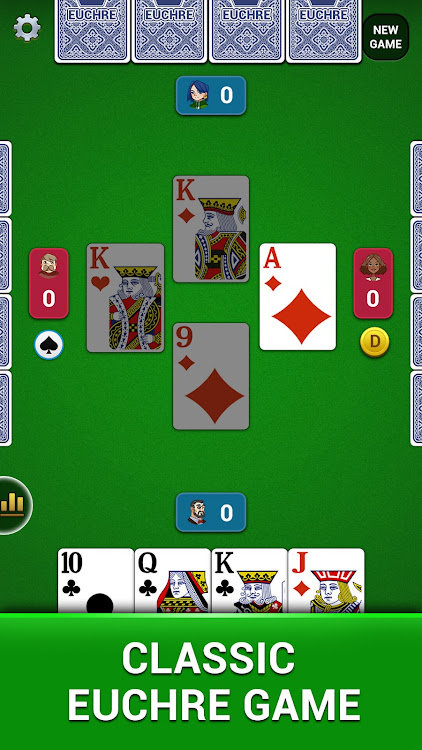 #6. Euchre - Card Game Offline (Android) By: ChillMinds Games