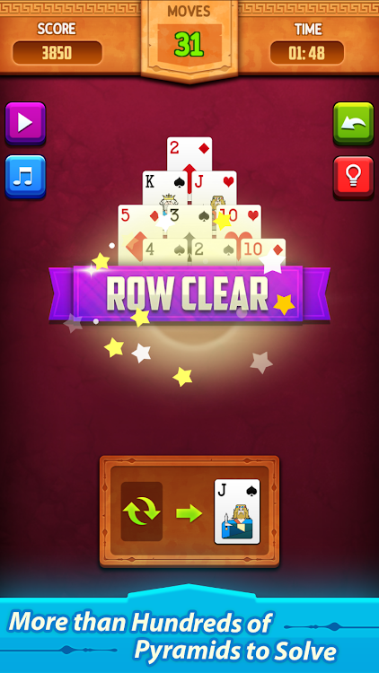 #3. Pyramid Solitaire (Android) By: DroidVeda LLP