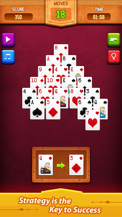 #4. Pyramid Solitaire (Android) By: DroidVeda LLP