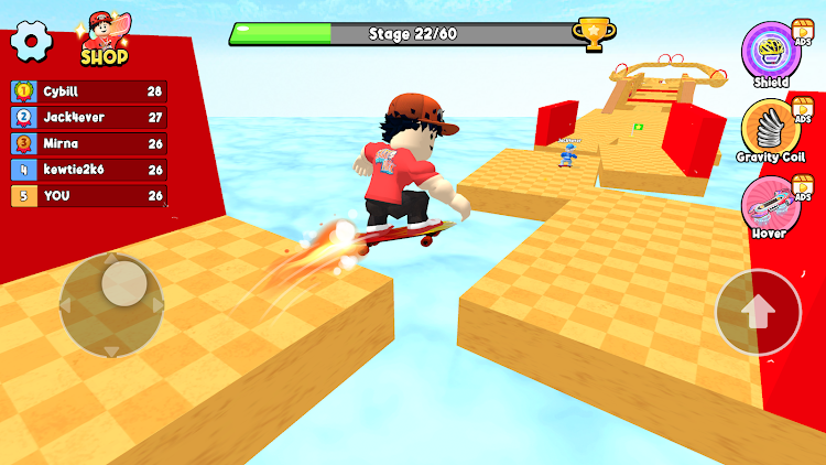 #2. Obby Skateboard: Easy Parkour (Android) By: QUEEN STUDIO