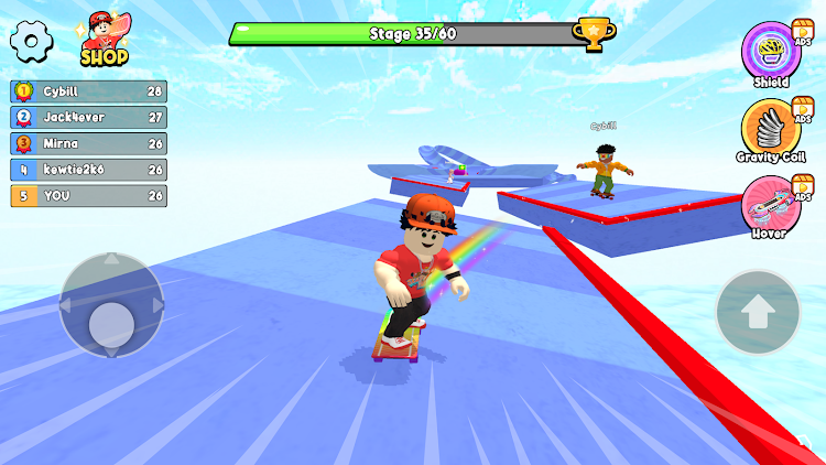 #4. Obby Skateboard: Easy Parkour (Android) By: QUEEN STUDIO