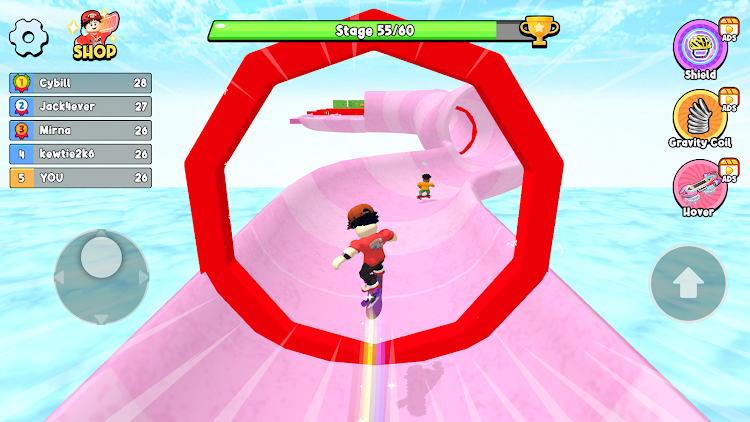 #5. Obby Skateboard: Easy Parkour (Android) By: QUEEN STUDIO