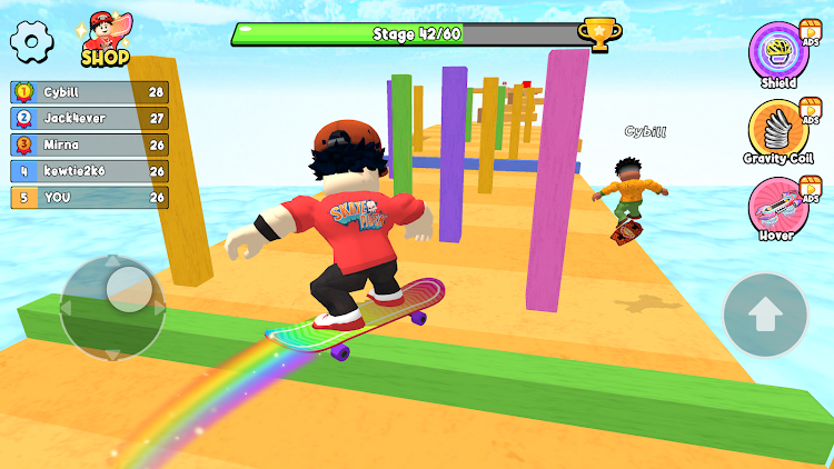 #6. Obby Skateboard: Easy Parkour (Android) By: QUEEN STUDIO