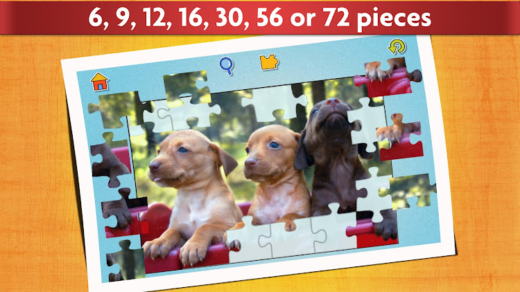 #3. Puzzle Games Dogs Jigsaw (Android) By: App Family Kids - Games for boys and girls