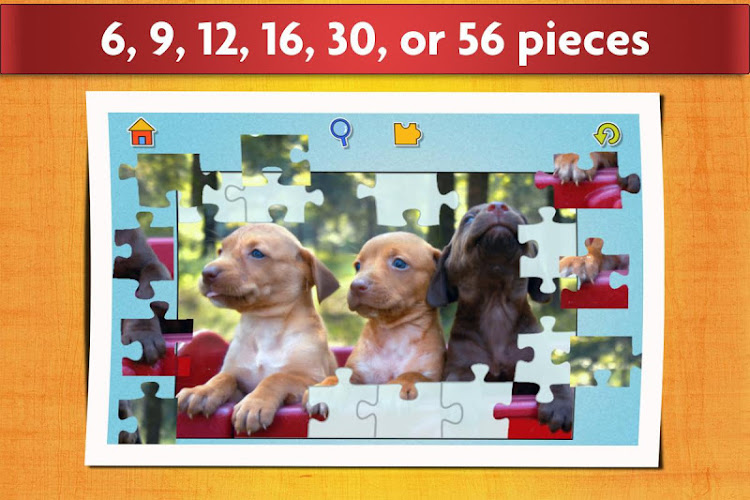 #8. Puzzle Games Dogs Jigsaw (Android) By: App Family Kids - Games for boys and girls