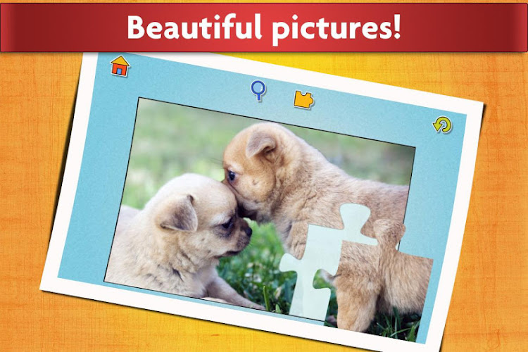 #10. Puzzle Games Dogs Jigsaw (Android) By: App Family Kids - Games for boys and girls