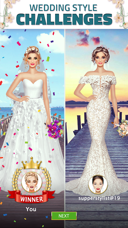 #5. Super Wedding Dress Up Stylist (Android) By: Games2win.com