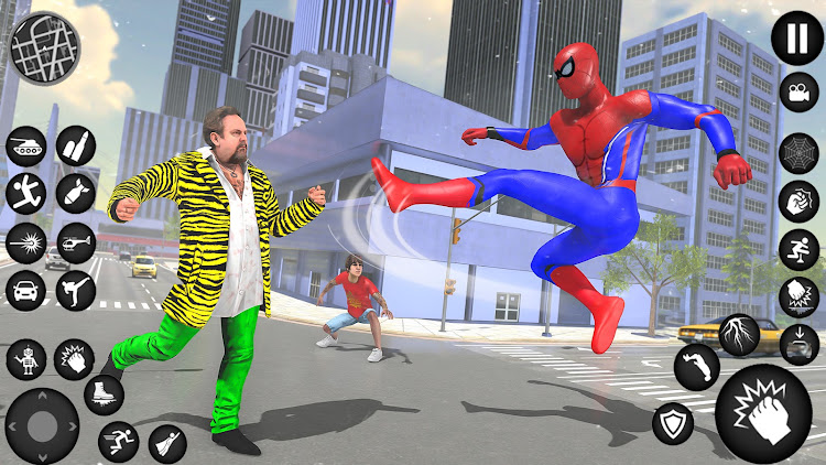 #2. Spider Rope Hero Gangster City (Android) By: Pioneer Gamerz