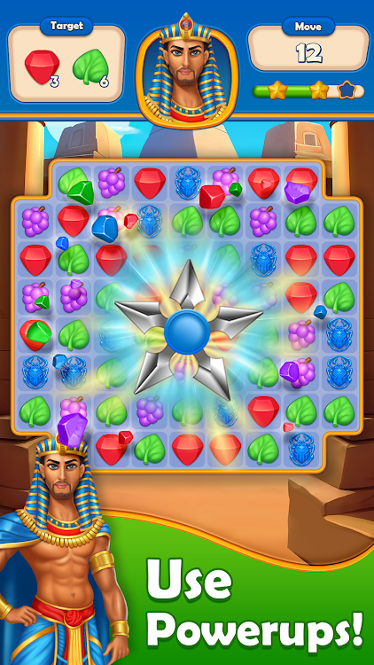 #4. Royal Gems: Egypt - Match 3 (Android) By: C.T.S. LTD