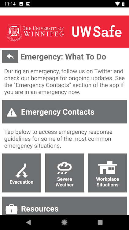 #4. UW Safe (Android) By: The University of Winnipeg