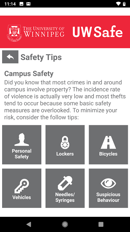 #6. UW Safe (Android) By: The University of Winnipeg