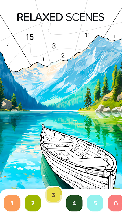 #6. Color a Day: Paint by Number (Android) By: PG Pump Games