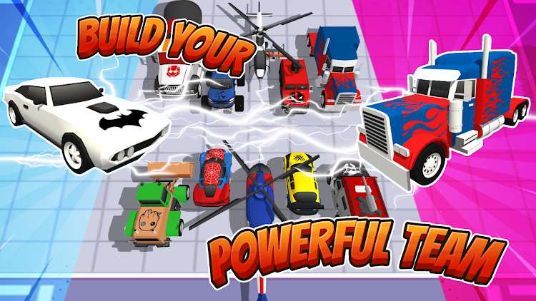 #3. Superhero Car Merge Battle (Android) By: ROBUST GAME STUDIO