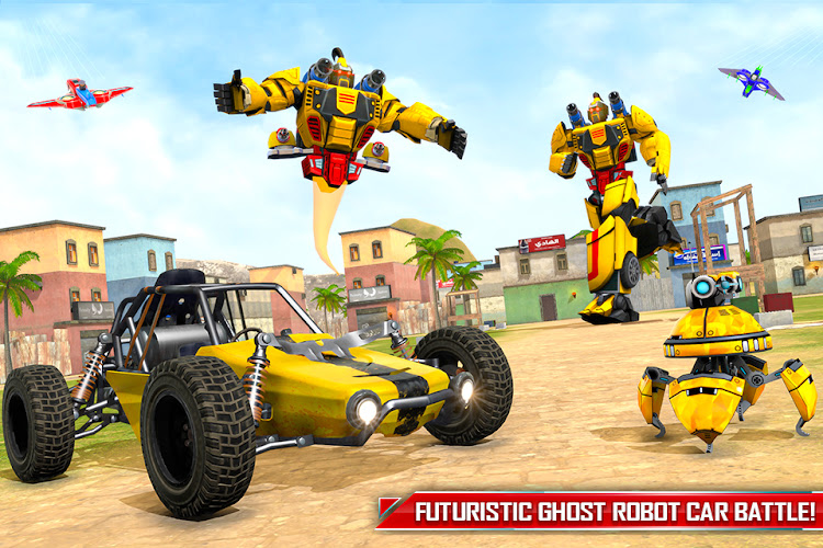 #2. Flying Ghost Robot Car Game (Android) By: Buntoo Games