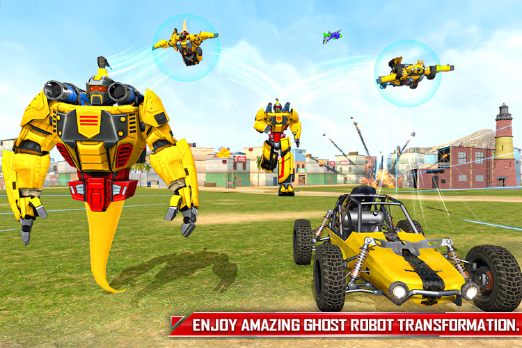 #6. Flying Ghost Robot Car Game (Android) By: Buntoo Games