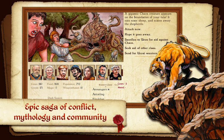 #9. King of Dragon Pass: Text RPG (Android) By: HeroCraft Ltd.