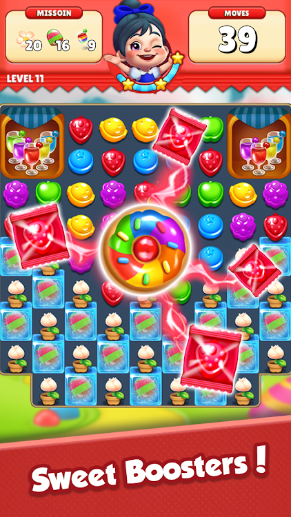 #5. Sugar Hunter®: Match 3 Puzzle (Android) By: SUPERBOX Inc