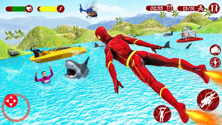 #2. Super Speed: Flying Hero Games (Android) By: 3D Futuristic Games