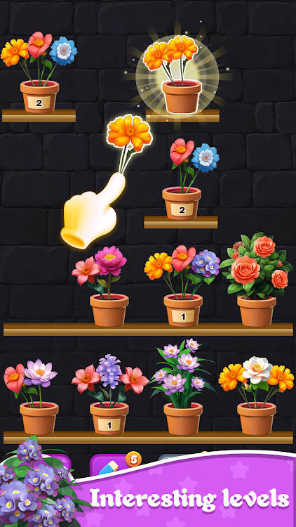 #9. Flower Triple Sort:Blossom 3D (Android) By: Gy Game