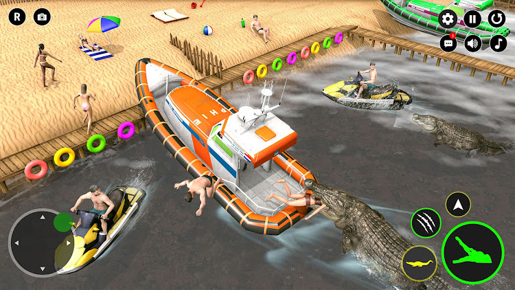 #3. Crocodile Animal Sim Games 3D (Android) By: BMH Sol